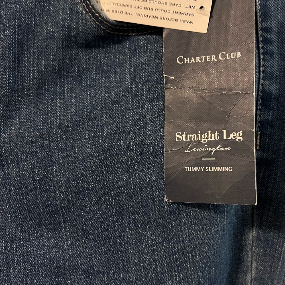 ๐ Charter Club Blue Straight Leg Jeans Premium Denim (Size 2P) - Picture 6 of 6